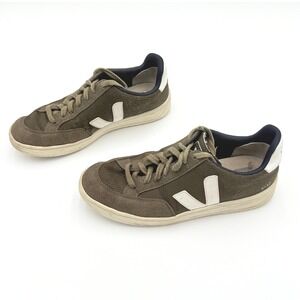 VEJA V-12 Mens Size 9 Olive Green‎ Suede Canvas Low Top Sneakers